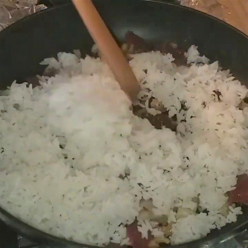 Step 3 Frying Rice Fried Rice with Dried Shrimp