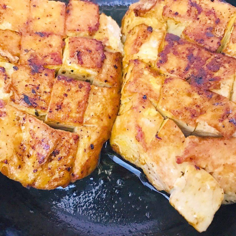 Step 1 Fry the tofu Braised tofu with char siu sauce