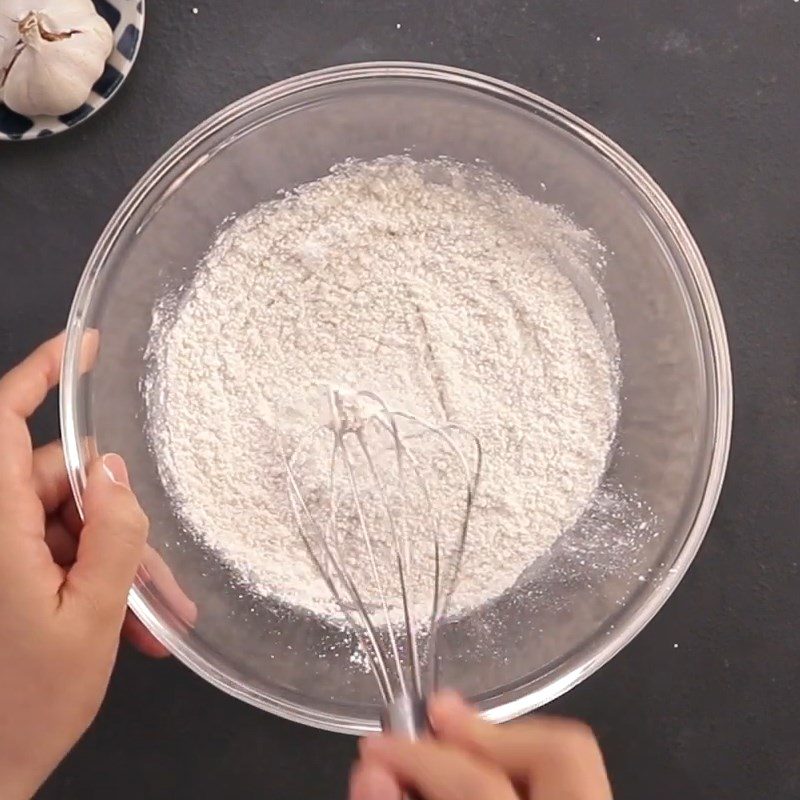 Step 1 Prepare the batter for Crispy Enoki Mushrooms with Shrimp and Pork Sauce