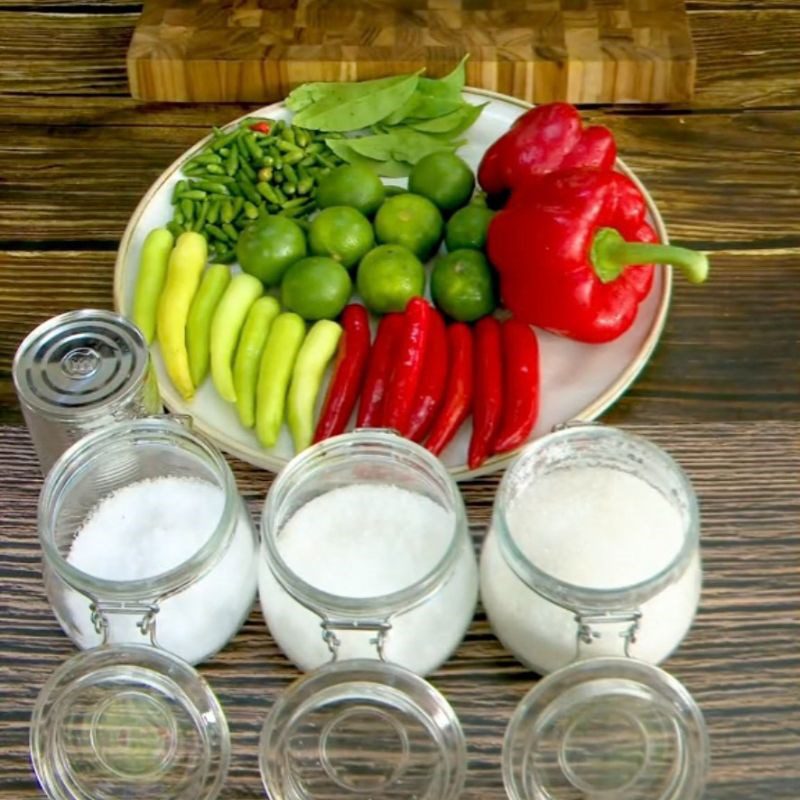 Step 1 Prepare ingredients for Chicken dipping sauce with salted bell pepper