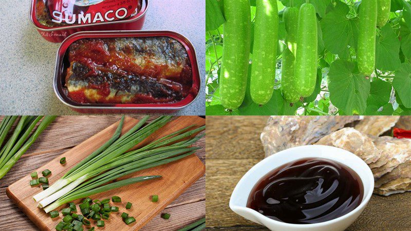 Ingredients for stir-fried canned sardines with gourd