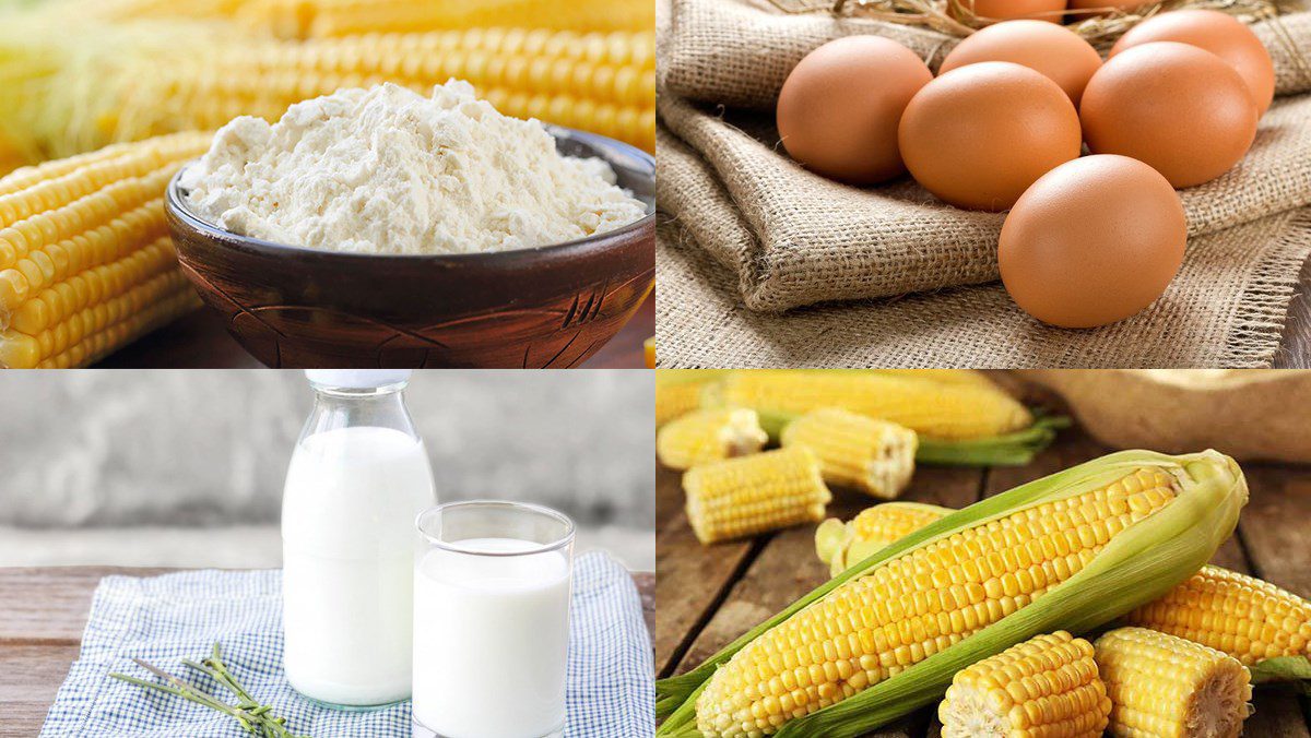 Ingredients for custard dish for babies