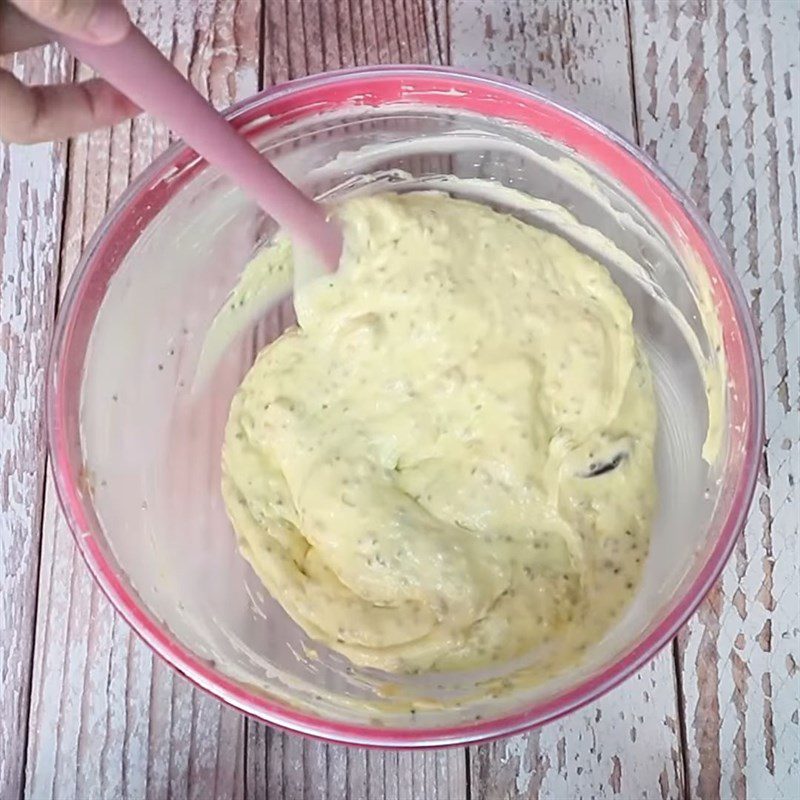 Step 3 Mixing salted egg butter Chia seed salted egg cookies