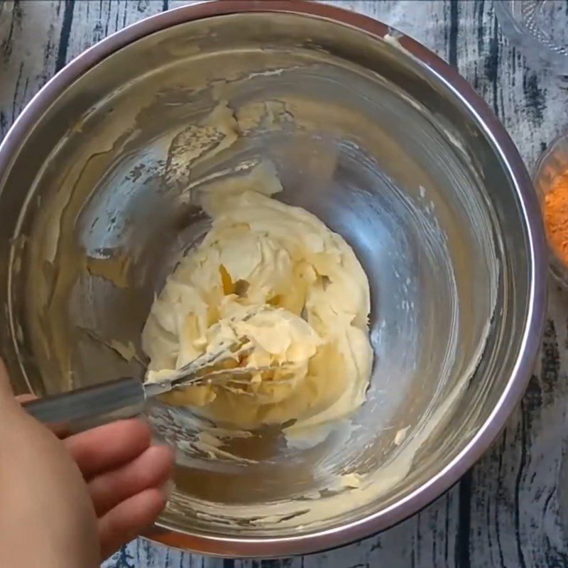 Step 2 Beat butter and egg Dried shrimp cookies