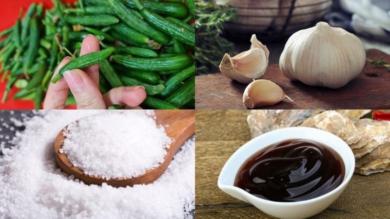 Ingredients for stir-fried cucumbers