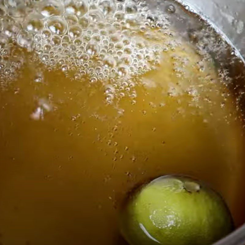 Step 3 Boil syrup with lemon peel Mooncake syrup