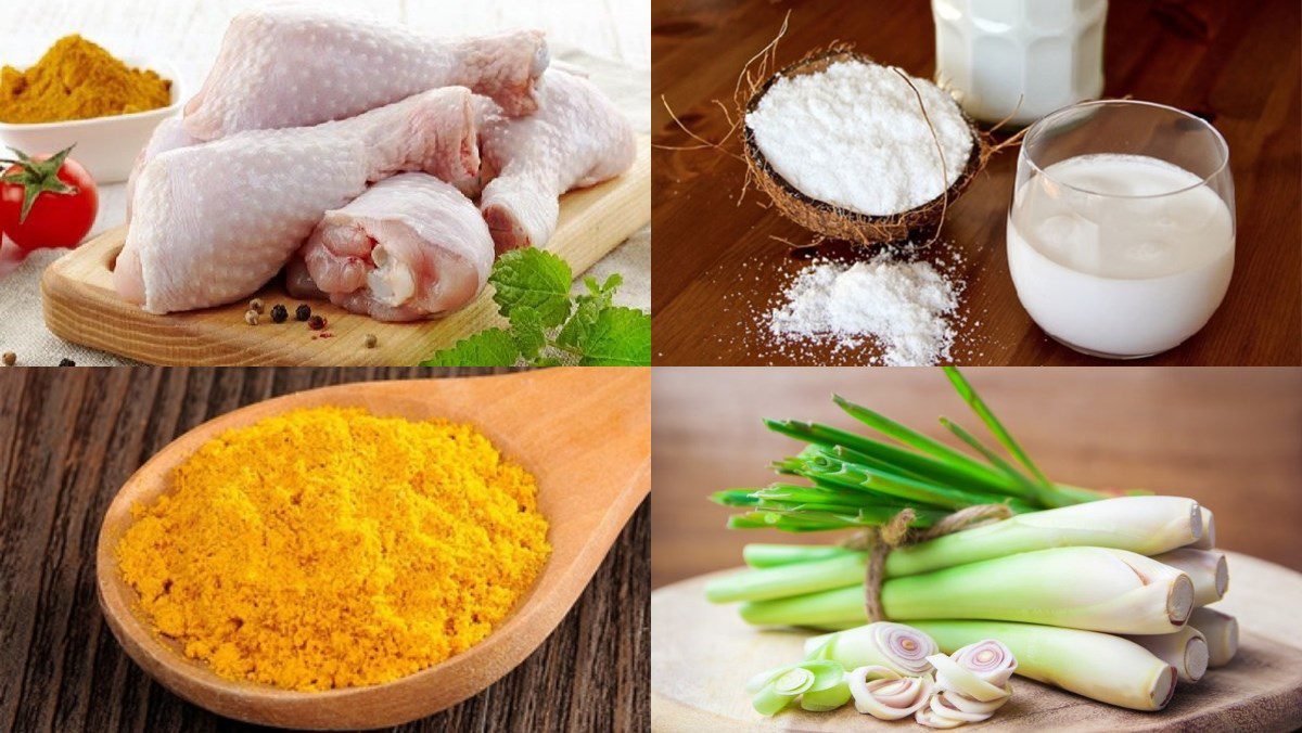 Ingredients for the dish of Coconut Milk Stir-Fried Chicken