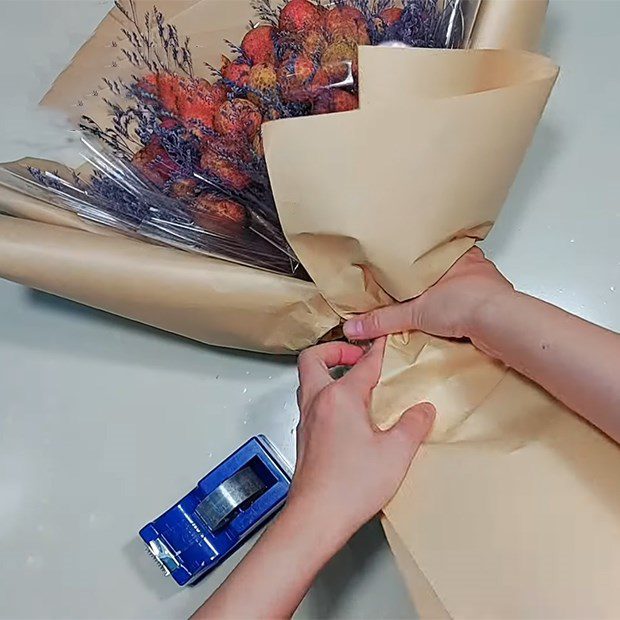 Step 3 Flower Wrapping Lychee Bouquet