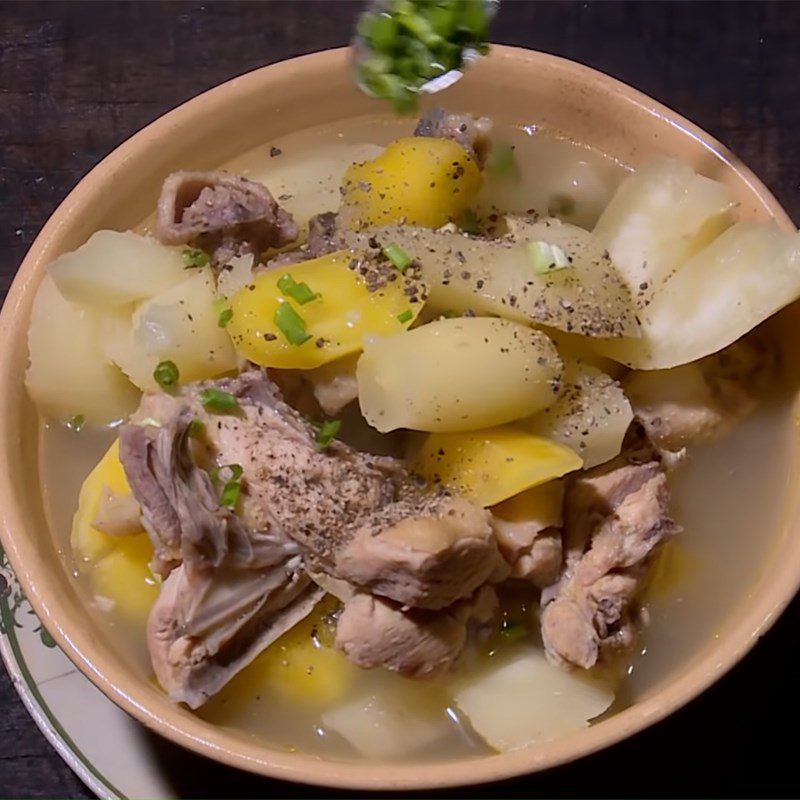 Step 4 Cooked cassava with chicken Cassava soup cooked with chicken