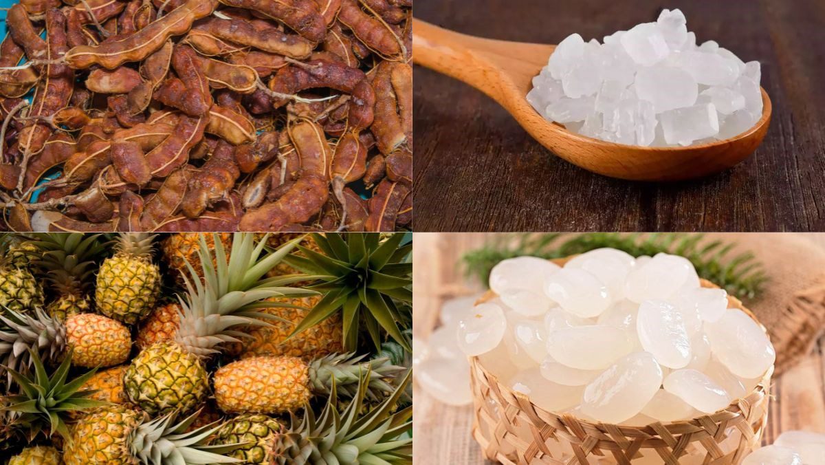 Ingredients for tamarind syrup jackfruit seed dish