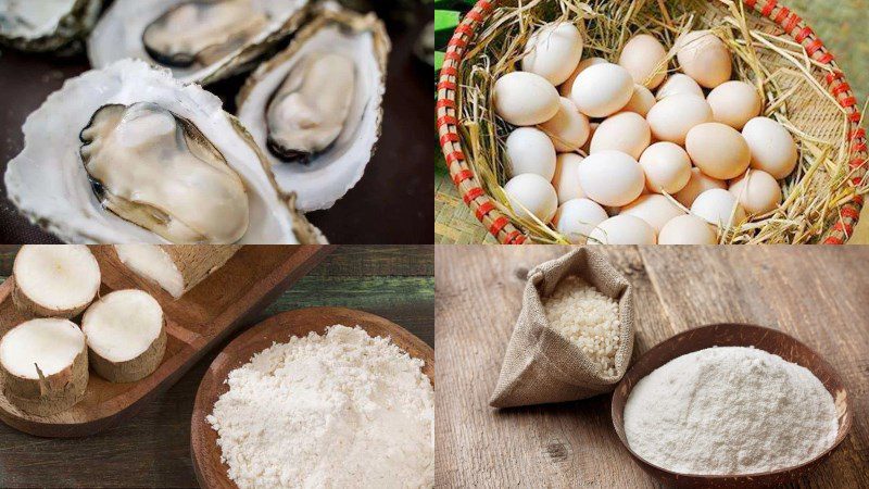 Ingredients for Singapore fried oyster egg dish