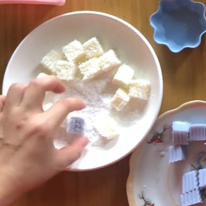 Step 5 Completion Soft yogurt rolled in coconut flakes for baby