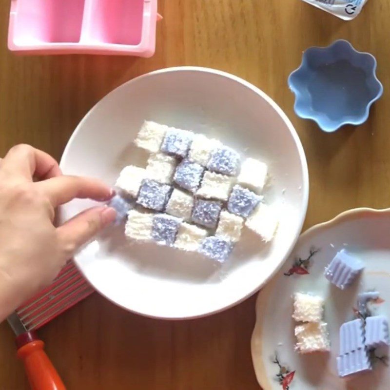 Step 5 Completion Soft yogurt rolled in coconut flakes for baby