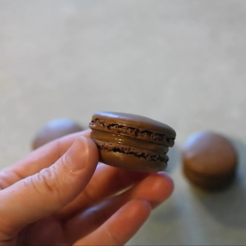 Step 6 Completion of chocolate macarons with flour