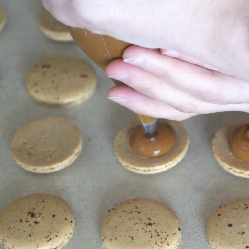 Step 5 Completion Coffee macaron with flour