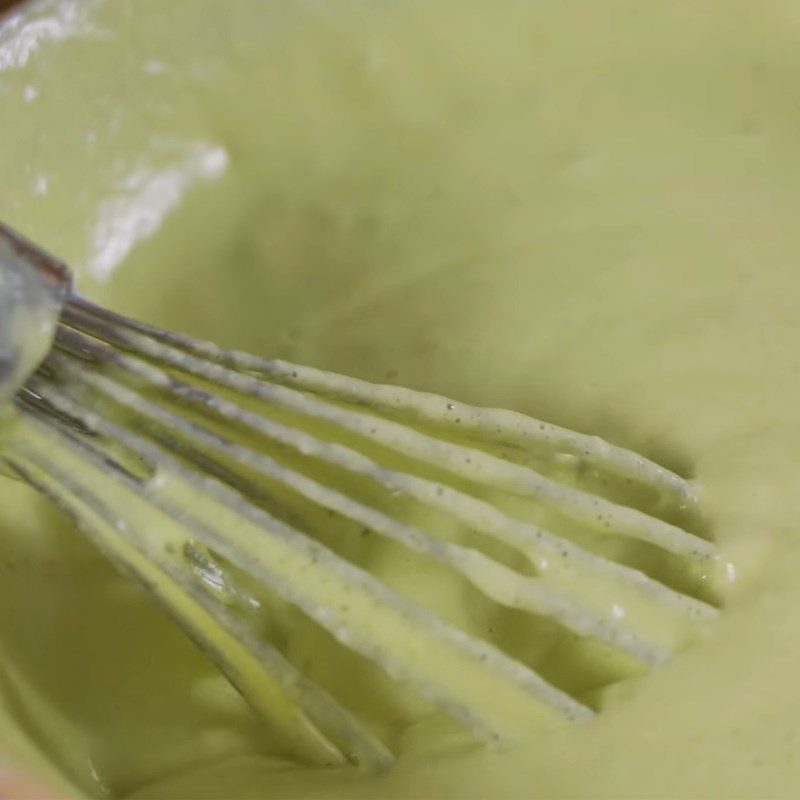 Step 4 Completing the cake batter for durian cheese sponge cake