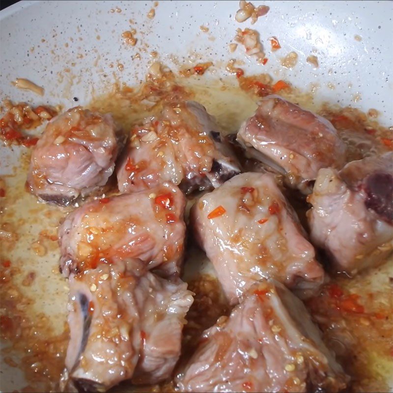 Step 3 Braised Ribs Ribs braised in coconut water