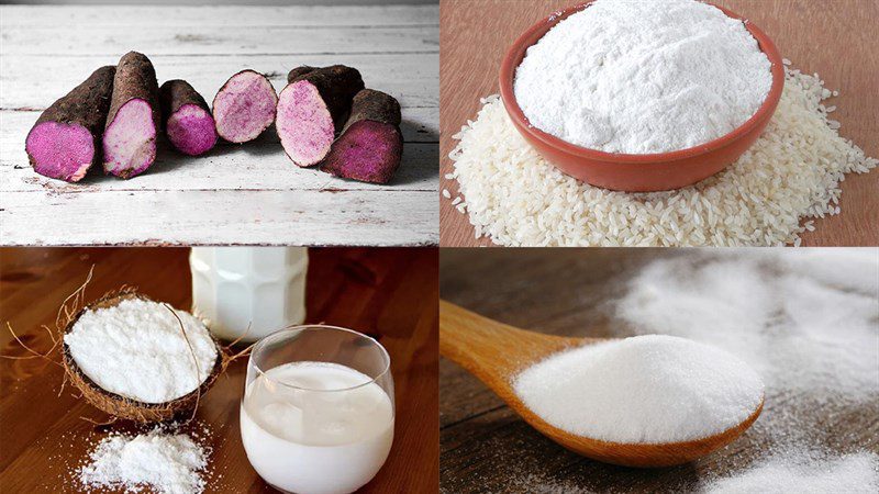 Ingredients for fried taro cake and steamed taro cake