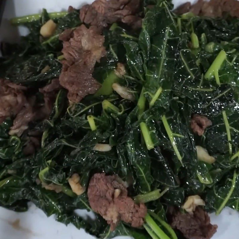 Step 4 Final Product Stir-fried beef with papaya leaves