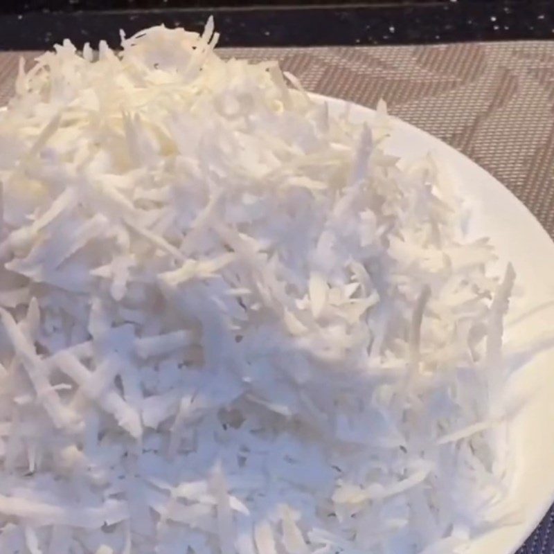 Step 2 Shredded coconut Coconut and durian cake