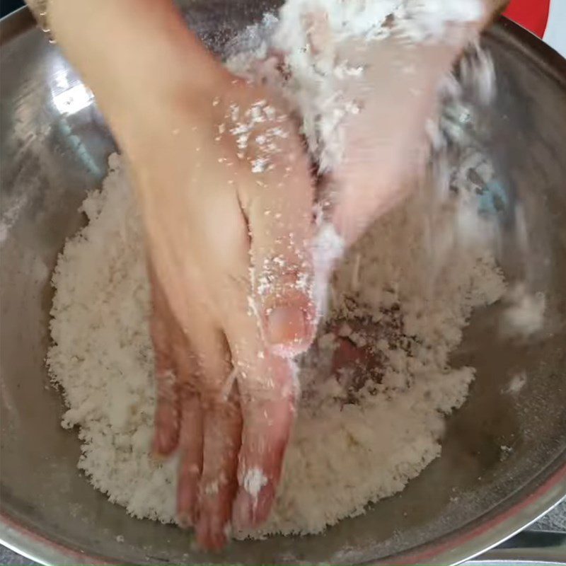 Step 3 Making coconut water cake and kneading the cake dough for Coconut cake with coconut filling