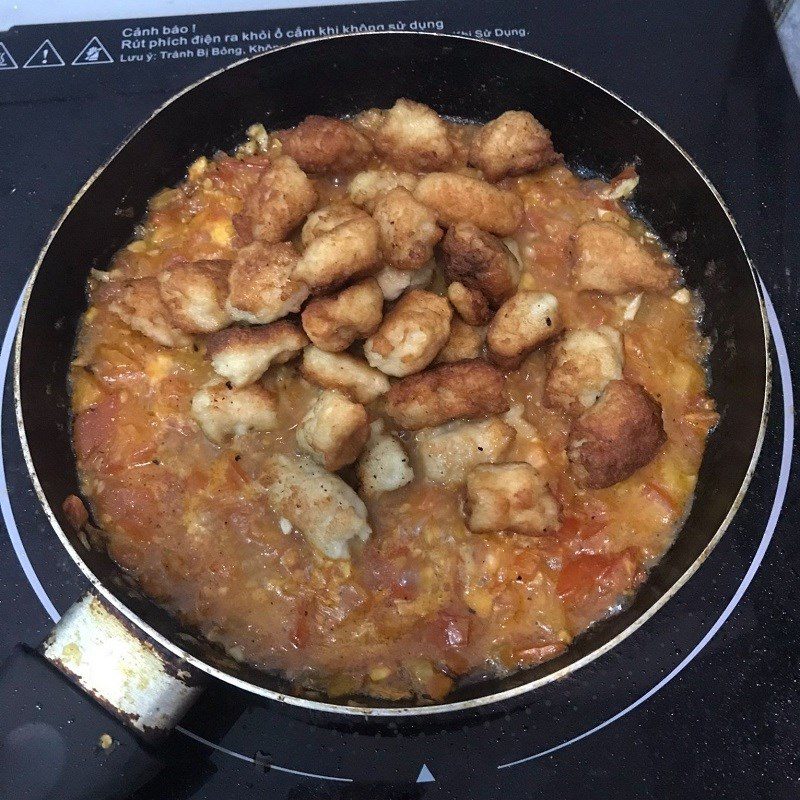 Step 4 Making basa fish cake with tomato sauce Basa fish cake with tomato sauce