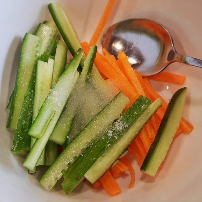 Step 5 Make pickled vegetables to serve Fried pork chop rice