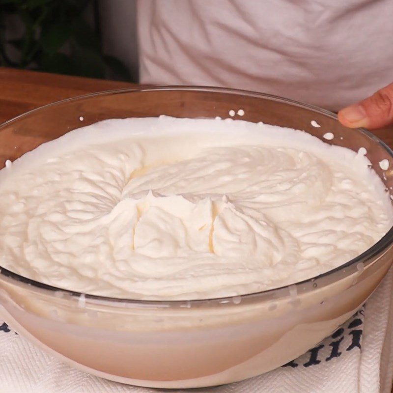 Step 7 Making the rose cream layer Layered rose crepe cake