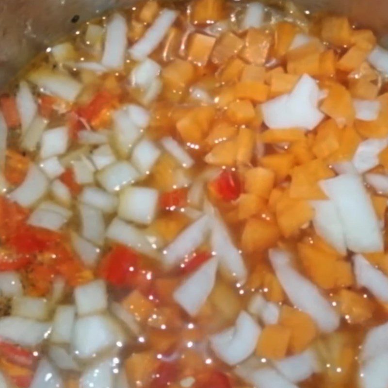 Step 3 Making tamarind sauce Fried tofu rolls with enoki mushrooms in tamarind sauce