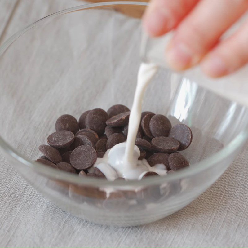 Step 8 Make chocolate sauce for topping and decoration Birthday chocolate cake with mint flavor