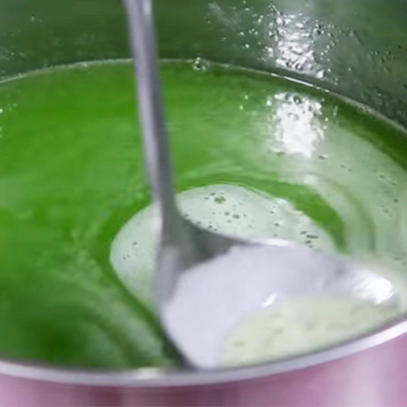 Step 2 Make Pandan Jelly for Yogurt with Jackfruit and Pandan Pearls