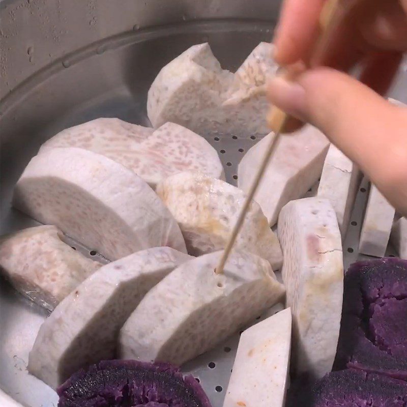 Step 1 Boil taro Fried Taro Cheese Cake