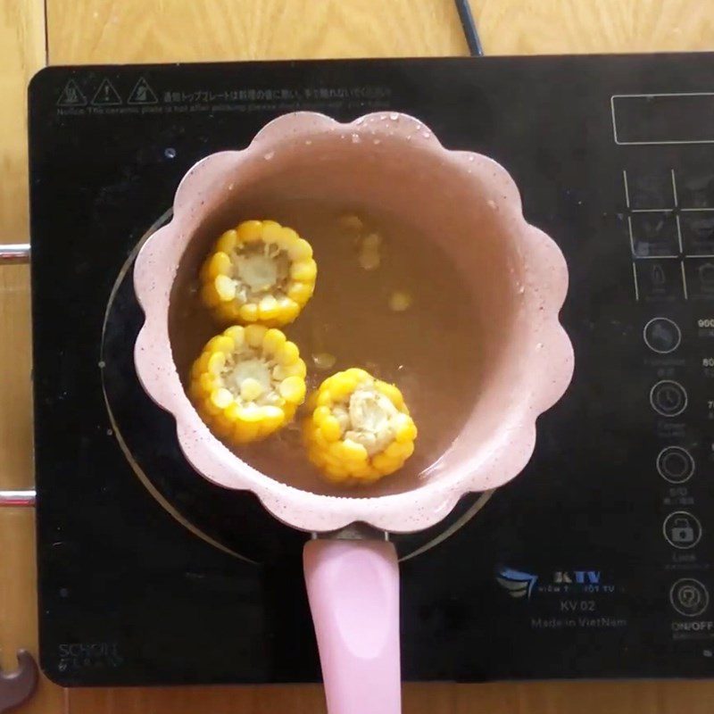 Step 1 Boil corn Custard for baby weaning