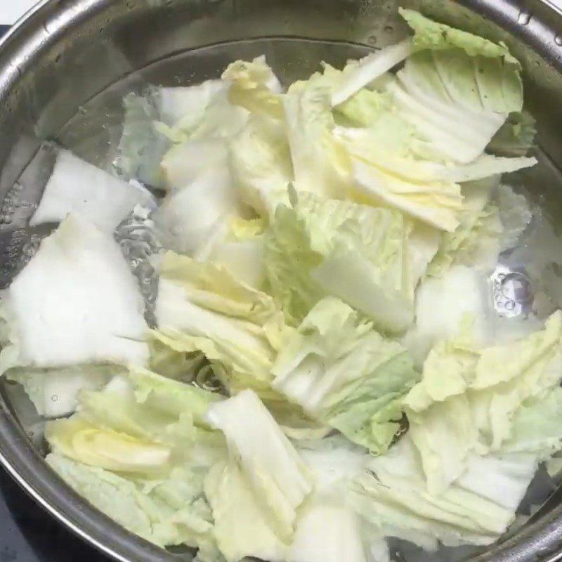 Step 2 Boil Napa Cabbage Boiled Napa Cabbage