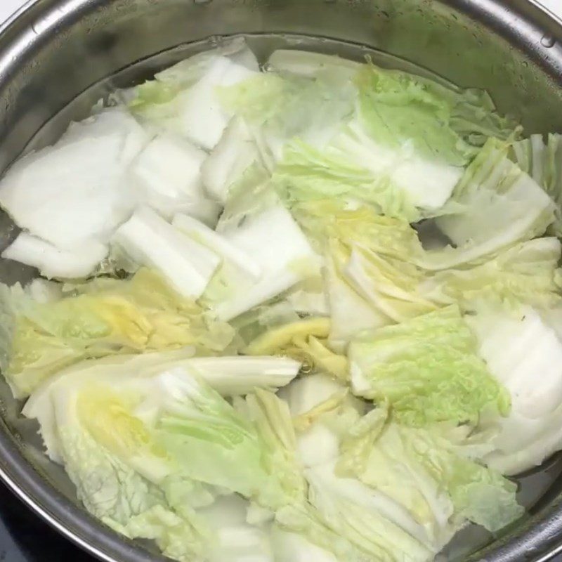 Step 2 Boil Napa Cabbage Boiled Napa Cabbage