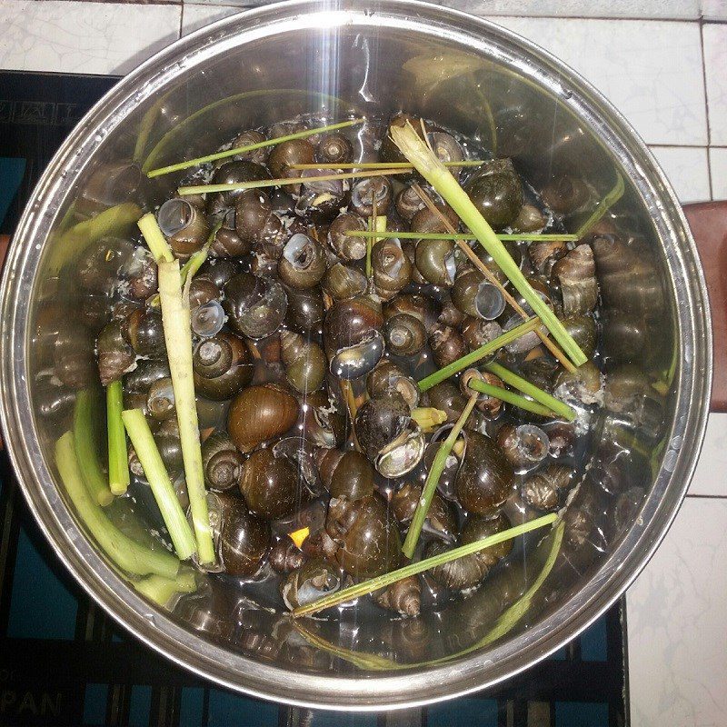 Step 2 Boil the snails Snails - Stir-fried Bitter Snails with Garlic