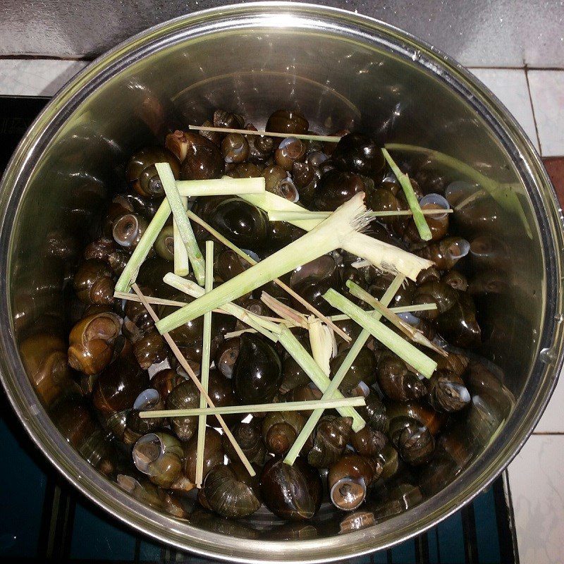 Step 2 Boil the snails Snails - Stir-fried Bitter Snails with Garlic