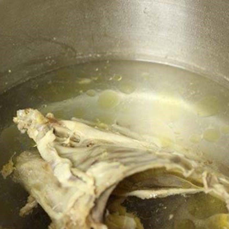 Step 2 Boil shrimp and chicken bones for Mixed Ball Soup