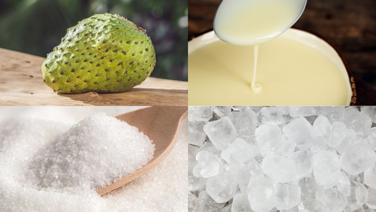 Ingredients for soursop smoothie