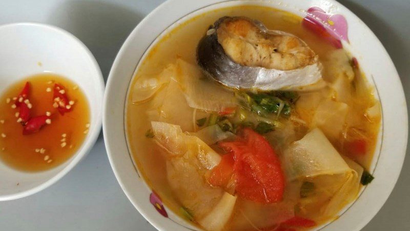 Sour bamboo shoot soup with basa fish