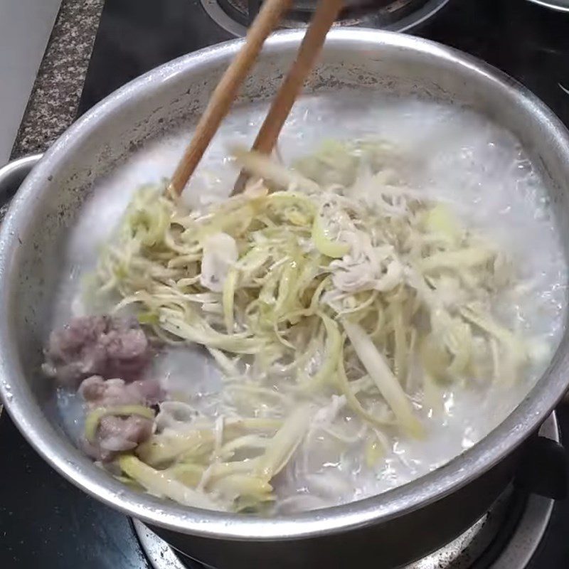 Step 4 Cook the soup Banana flower soup with bones