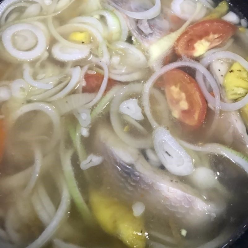 Step 3 Cooking Soup Sour Soup with Australian Fish and Dọc Mùng