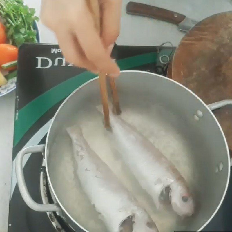 Step 3 Cooking the soup Fish soup with herring