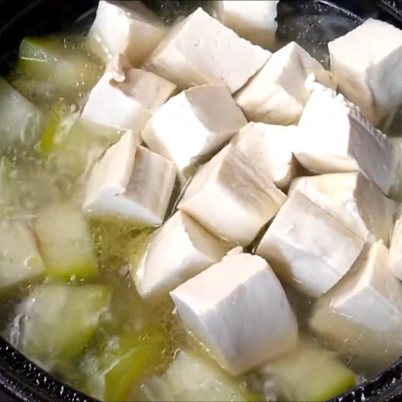 Step 3 Cooking soup Vegetarian squash soup with tofu