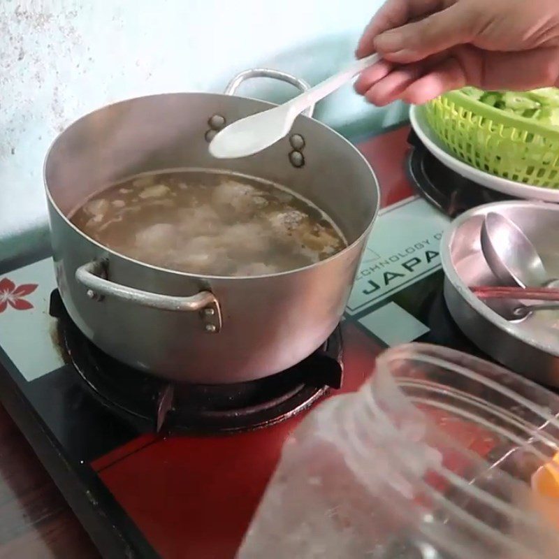 Step 3 Cooking Bitter Melon Soup Bitter melon soup (bitter gourd) with minced meat balls