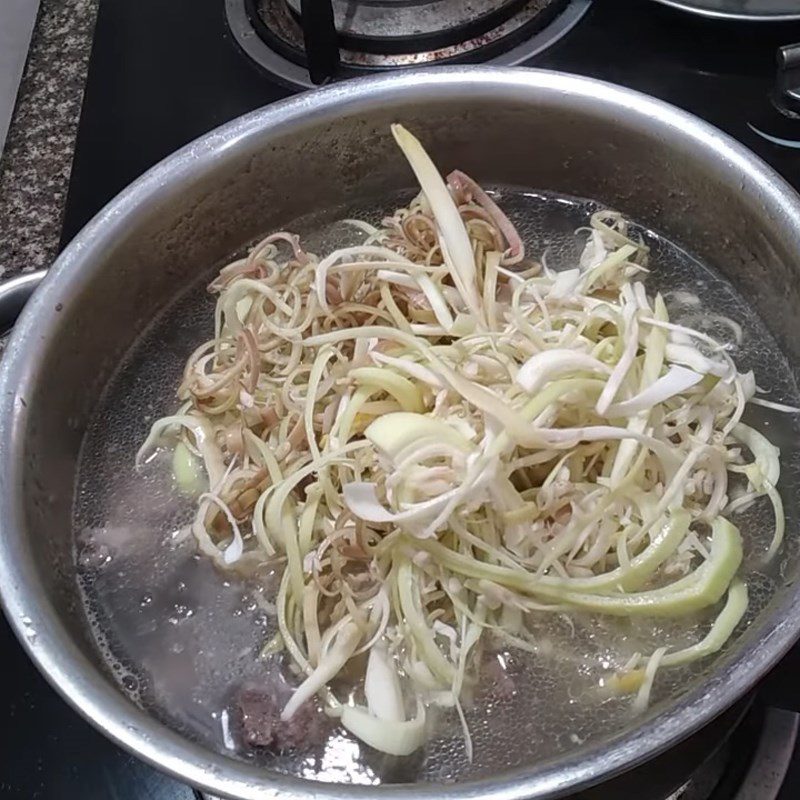 Step 4 Cook the soup Banana flower soup with bones