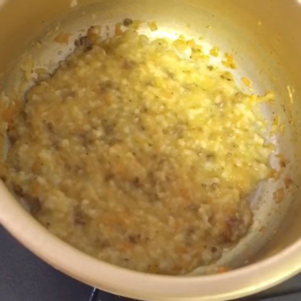 Step 4 Cook the porridge Beef onion porridge