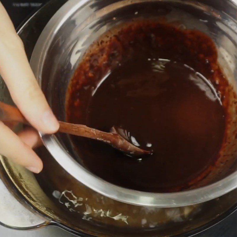 Step 1 Melt chocolate Lava chocolate mooncake