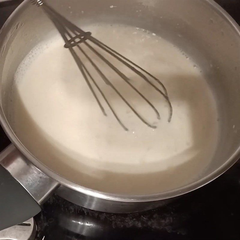 Step 1 Cook the butter and milk cheese mixture Cream Cheese from fresh milk and Laughing Cow cheese