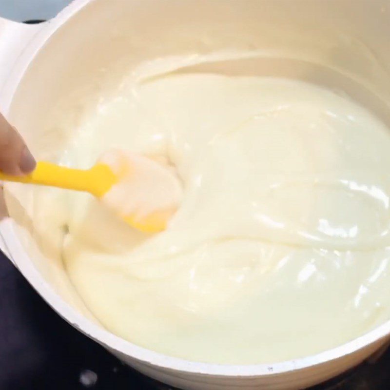 Step 2 Cook the coconut milk flour mixture for Coconut Milk Cake with Whipping Cream